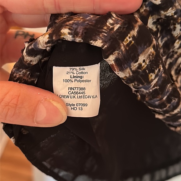 J. Crew Textured Swiss Dot Print Mock Cowl Silk Blend Top Size 2 - Picture 8 of 8